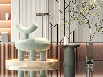 Light Green Children's Chair With Unique Modern Design For Home Interior Decor 3d model