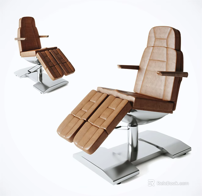 Modern Massage Chair With Leather Upholstery And Metal Base Design 3d model 