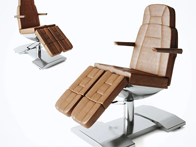 Modern Massage Chair With Leather Upholstery And Metal Base Design 3d model