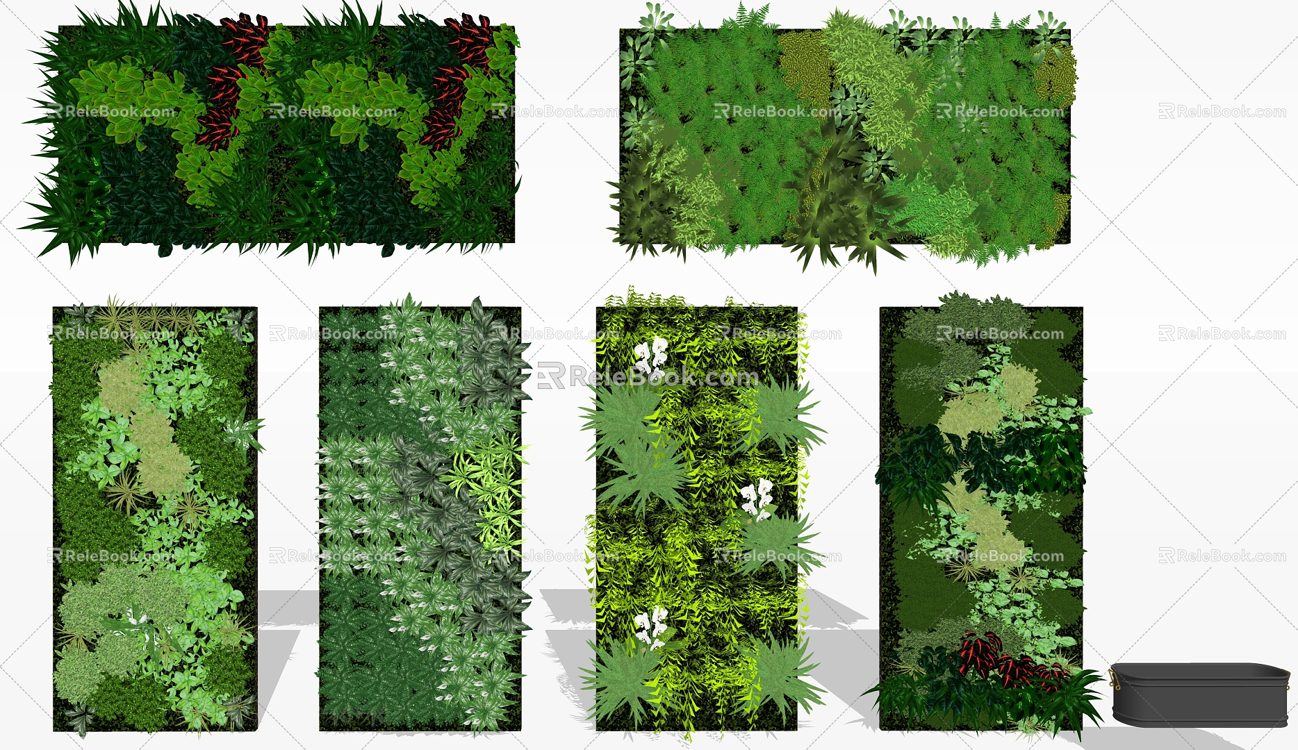 Plant wall combination 3d model