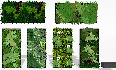 Plant wall combination 3d model