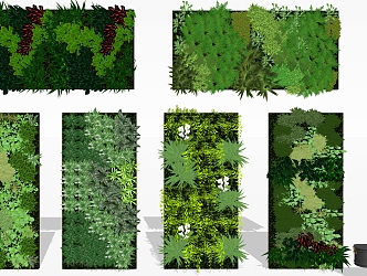 Plant wall combination 3d model