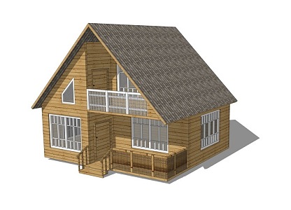 Anti-corrosion wooden house 3d model