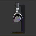 Sleek Headphones On Stand With RGB Lighting And Modern Design Features