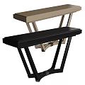 Modern Console Tables With Black And Beige Tops And Geometric Leg Designs