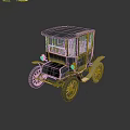 Vintage Classic Car Model With Black Beige Body And Wooden Spoke Wheels