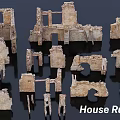 Ancient House Ruins With Weathered Stone Walls Arches And Structural Fragments
