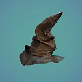 Tall Conical Wizard Hat With Worn Texture And Wide Brim On Blue Background