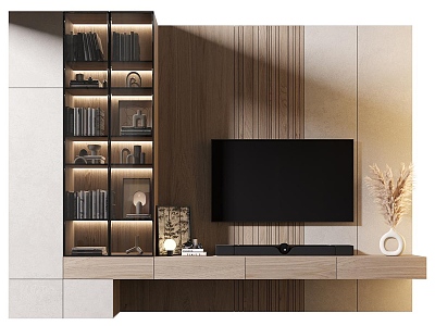 Background Wall Wooden Background Wall TV Wooden Decorative Cabinet TV Cabinet model