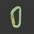 Durable Metal Carabiner With Blue Spring Locking Mechanism And Smooth Surface Reflection 3d model