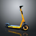 Yellow And Blue Electric Scooter With Sleek Design For Urban Commuting