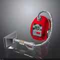 Powerful Red Electronic Vacuum Cleaner For Home Use With Gray Hose And Nozzle