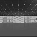 Public Office Space With Multiple Glass Partitioned Cubicles And Office Desks Chairs