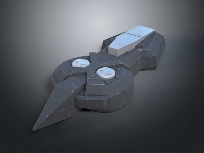 Mechanical Equipment 3D Model With Geometric Structure Circular Components And Sharp Gray Protrusion 3d model