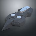 Mechanical Equipment 3D Model With Geometric Structure Circular Components And Sharp Gray Protrusion
