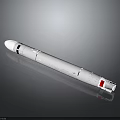 White Missile Weapon Featuring Red Markings And Sleek Aerodynamic Design Structure 3d model