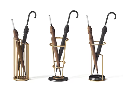 Modern Gold Black Metal Umbrella Stands Holding Umbrellas Home Living Accessories 3d model