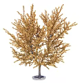 Golden Arbor Tree With Golden Leaves And Slender Trunk On Base Stand