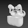 White Wireless Earbuds With Charging Case For High Quality Sound Experience 3d model