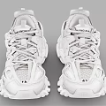 Balenciaga White Chunky Sole Mesh Design Lace Up Trendy Sporty Sneakers