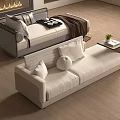 Modern Elegant Chaise Lounge With Comfortable Cushions And Neutral Tones In Living Room Interior