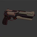 Tan And Dark Brown Tactical Pistol With Wooden Grip Le Matre Engraving And Modern Design