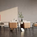 Modern Dining Table and Chair Combination Dining Table and Chair 3d model