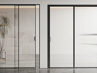 Modern sliding door glass sliding door 3d model