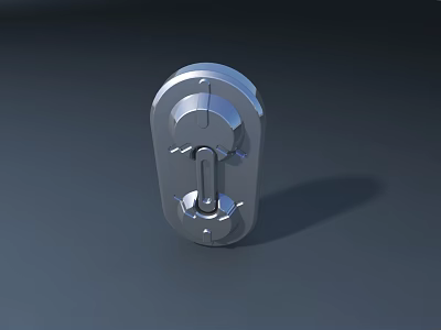 Smart Machine Key Metal Component With Silver Finish And Sleek Modern Design 3d model
