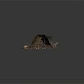Rustic Thatched Tent with Wooden Fence Bench and Mats Setup Scene