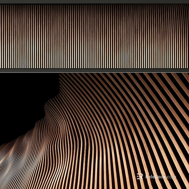 Modern Striped Brown And Black Hanging With Geometric Vertical Diagonal Lines Design 3d model 
