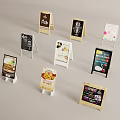 Multiple Advertising Billboards With Standee Styles Promotional Designs And Menu Displays