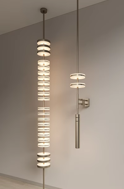 Modern Wall Lamp Featuring Multi Layer Circular Rings And Sleek Metal Construction For Interior Decoration 3d model