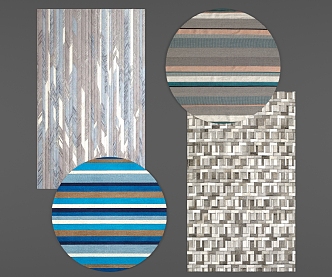 Modern Square Carpet Combo 3d model