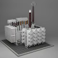 Industrial Power Transformer Equipment With Cooling Fins Insulator Columns And Control Panels
