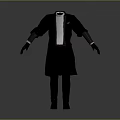 Elegant Formal Men's Suit Set With Black Coat White Shirt Black Pants And Gloves