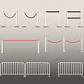 Modern guardrail fence isolation belt telescopic fence telescopic guardrail warning line queuing fence 3d model
