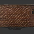 Brown Woven Storage Box With Lid And Window For Home Organization