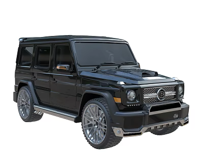 Black SUV Car Rugged Exterior Design With Large Alloy Wheels Tinted Windows And Chrome Accents 3d model