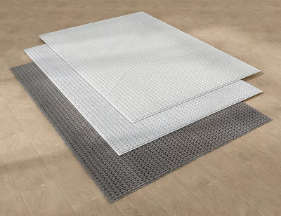 Square Rugs With White Light Gray And Dark Gray Woven Texture Stacked 3d model