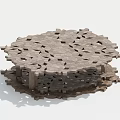 Creative Modern Coffee Table With Unique Interlocking Geometric Wooden Pattern Design 3d model