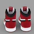 Stylish Nike High Top Red White Black Sneakers with Black Laces and White Sole