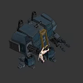 Modern Weapon Machine Gun Design With Firing Mechanism And Spark Effects