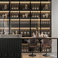 Luxurious Home Theater With Starry Ceiling Plush Sofa Wine Cabinet And Large Screen
