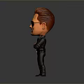 Cartoon Character With Brown Hair Wearing Sunglasses And Black Outfit Standing With Arms Crossed