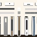 Modern Air Conditioners Fans With Various Wall Mounted Standing And Cabinet Models