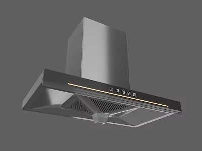 Modern Stainless Steel Range Hood With LED Light And Digital Display For Kitchen Appliance 3d model