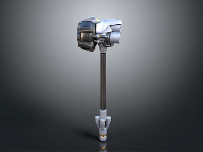 Mechanical Robotic Device With Metallic Structure Gray White Color Top Sensor Unit And Support Base 3d model
