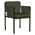 Elegant Dark Green Leather Leisure Chair With Metal Frame Design