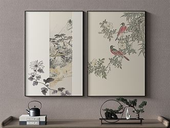 New Chinese Animal Painting Decorative Painting 3d model